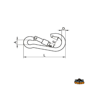 Trem M0608801 - Carabiner With Eyelet And Screw Clip 80 mm (10 pcs) 10 Pieces