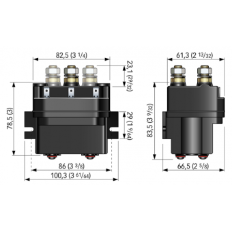 Quick Contactor T63153 3 Terminals 2500 Watt - 12 Volt