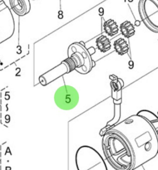Nanni Diesel 970313680 - Starter Gear Shaft Assembly for N4 Series Engines