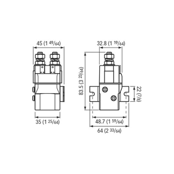 Quick Contactor T6215 2 Terminals 2500 Watt - 12 Volt