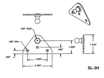 Attwood Flat Bracket SL-3H