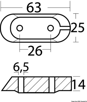 Yamaha 65W-45251-00/6EO-4525112 4/70 HP 4-St Zinc Bridge Anode M5 Thread - Osculati 43.260.43