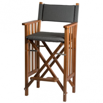 High Teak Folding Director's Chair Forza Zwart Deluxe II