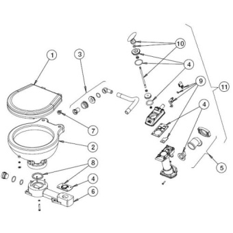 Johnson Pump 81-47245-05 - China Toilet Bowl For Johnson Premium Standard Model Marine Toilet