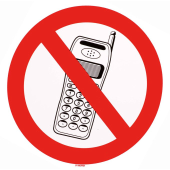 Marine No Mobile Phones Prohibition Sticker, Soft PVC