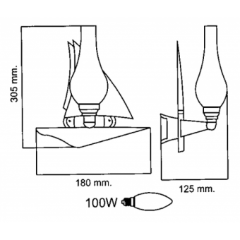 Foresti & Suardi Wall Lamp With Sailing Boat Max 100W