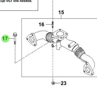 Bukh 28526-3A100 - Turbocharger Bolt for S270J Engines