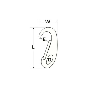 Belship 721500V - 316 Stainless Steel Spring Gate Snap Hook 50mm