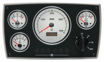 Vetus MPA34BW2 - Instrument Panel MPA34, 12V, 4 Instruments (0-4000 RPM), White Dial