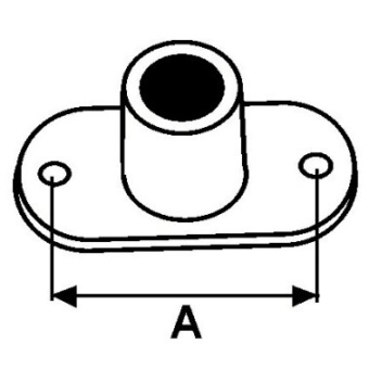 Euromarine Built-in Oarlock Chrome-plated Brass - Ø14mm - 59x44mm