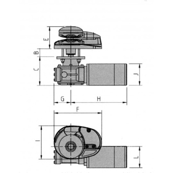 Lofrans X1 Aluminium Windlass For Chain 6 mm 500 Watt - 12 Volt