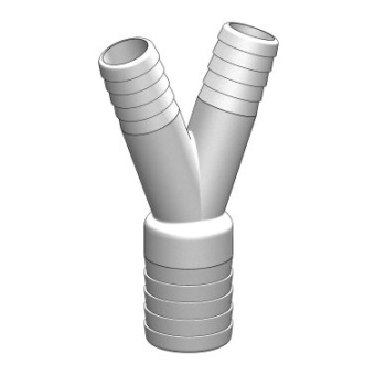 Trudesign 90618 MM Y-Barbed Reducer - 25-25-38 mm - White - Pkg