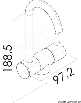 Osculati 17.049.06 - Slim Mixer Tap Hot/Cold Water