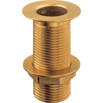 Guidi Flush Mount Thru-Hull, BSPP Thread, Yellow Brass