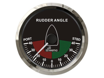 Wema 110641 - Rudder Indicator Gauge 85 mm 0-5K Black Silverline