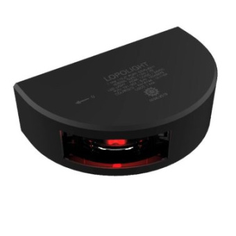 Lopolight 101-002-B - Port Navigation Light 112.5° Red 1 NM Black Aluminum