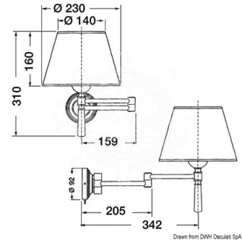 Osculati 13.483.01 - FORESTI E SUARDI Articulating Spotlight, Made Of Brass