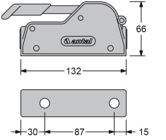Antal 507.121 - Clutch V-Grip, Double, Line Ø8-10-12mm, Width 67mm, Weight 1,10kg