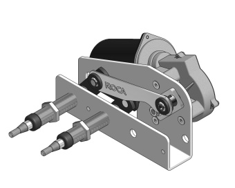 Roca 531011 W38 Windscreen Wiper Motor, Dual Drive - 12V - 28mm Bulkhead