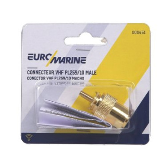 Euromarine Connector PL 259 / 10 - Male - 24-Carat Gold-Plated