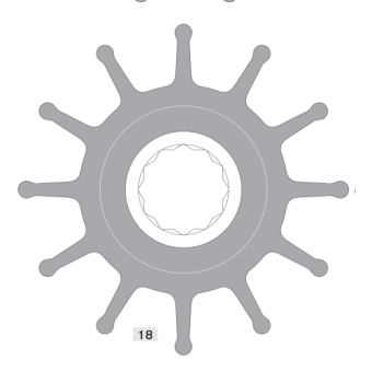 Johnson Pump 09-820B - Neoprene Pump Impeller for Johnson F95 & MAN Pumps (12 Blade)