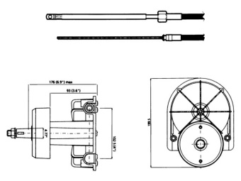 Ultraflex T85W Rotary Drive Steering System with White Bezel