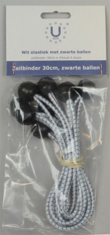 U-Rope Sail Binder 30 cm Black Balls (4 pcs)
