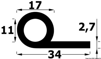 Osculati 66.045.02 - PVC End Profile 34 x 16 mm