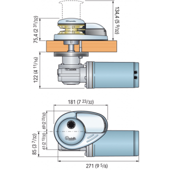 Quick DP1 Vertical Windlass With Drum 500 Watt - 12 Volt For Chain 6 mm