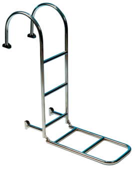 Allpa Stainless Steel Bathing Ladder, 6-Steps, For Deck Mount, Dims. Unfolded 300x1620mm, Tube Ø25mm
