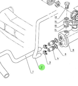 Nanni Diesel 48328083 - Oil Cooler Hose for 4.340TDI Engines