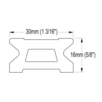 Ronstan RC1300-2.0 Series 30 Ball Bearing Traveller Track, 2m