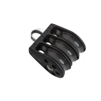 Barton N12310 - Triple Fixed Eye Block Size 2 35mm – Ball Bearing, 3x Ø35mm Sheaves, Max Rope 8mm