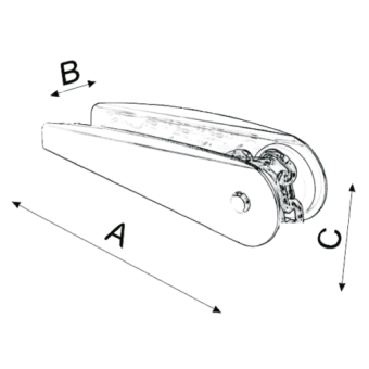 Allpa Stainless Steel Anchor Bow Roller, A=150mm, B=50mm, C=65mm (Fixed Model, Up To 7,5kg)