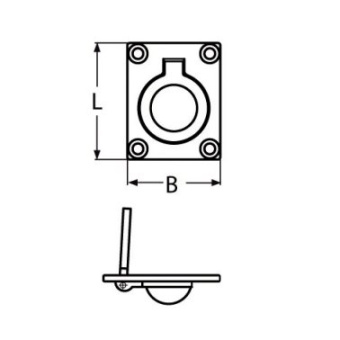 Euromarine A4 Flush Lifting Ring - 47x38 Mm