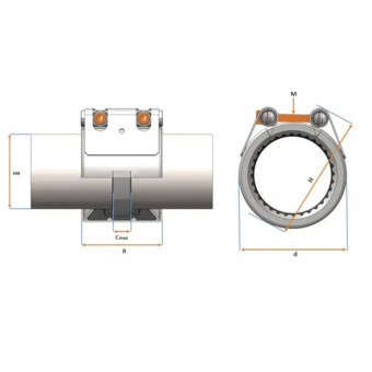 Hegawa Uni-Grip S-Coupling PN16 168.3mm Range 164.0 -172.0mm NBR