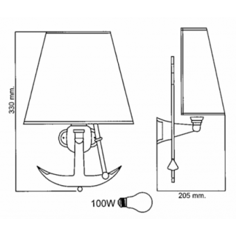 Foresti & Suardi Wall Lamp With Anchor 100W