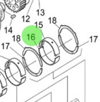 Nanni Diesel 970314928 - Standard Crankshaft Bearing for N4.85 and N4.100 Engines