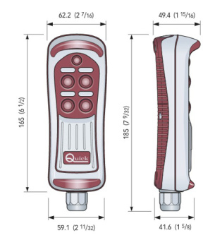 Quick Handheld Remote Control 4 Buttons With LED, 7-Pin