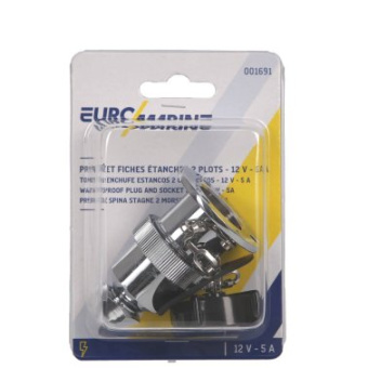 Euromarine Socket + Waterproof Plug 5A - 2 Poles