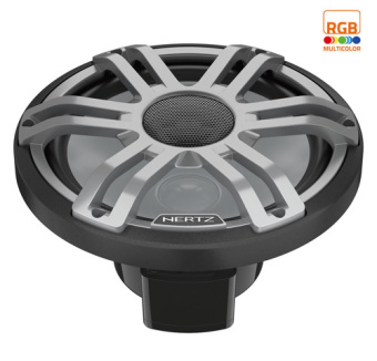 Hertz HMX 8 S-LD-G - 8" Marine Sport High-Performance Coax Speakers Gray RGB LED (2 pcs.)
