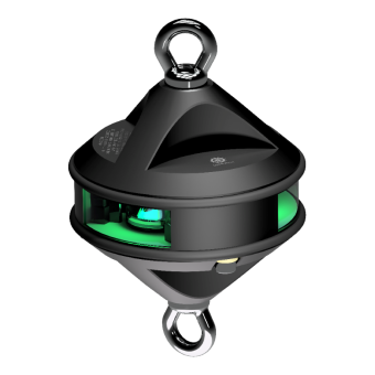 Lopolight 300-115G2-H1C-B - Navigation Light 3NM 360° Green Hoist Black Anodized