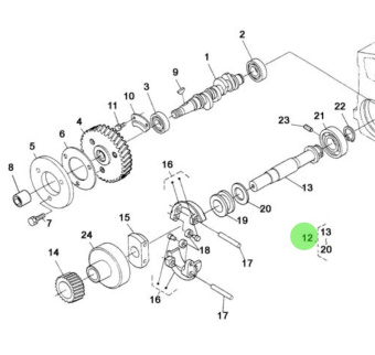 Nanni Diesel 970314231 - Governor Shaft Assembly for N4.38 Engines