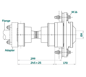 Aquadrive CVB30.30 – Moduline B30 Anti-Vibration CV Shaft System