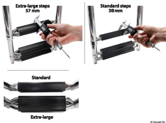 Osculati 49.541.75 - Big Telescopic Ladder for Platform 5 Steps