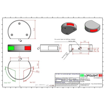 Lopolight 101-004-B - Port-Starboard Combination Navigation Light 112.5° 1 NM Black Aluminum