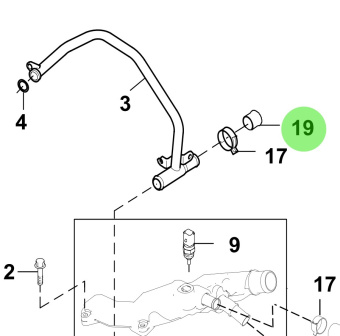 Bukh 00103-5S114 - Rubber Plug for R210J and S270J Coolant Pipe and Hose