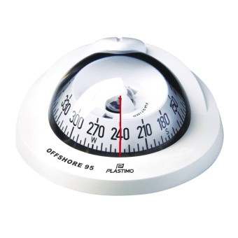 Plastimo 66402 - Offshore 95 Flush-Mount Compass Black Conical Card With 12V Lighting, Zone ABC