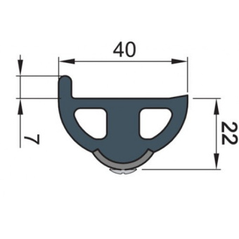 Vetus POLY4SWL - Vinyl Rubbing Strake, White, POLY4S 40 x 31 mm, excl. Inlay, Coil of 30 meter