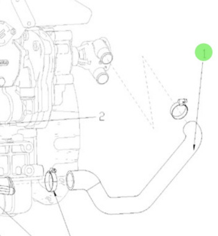 Nanni Diesel 48328197 - Pump-to-Cooler Hose for N4.85 and N4.100 Engines